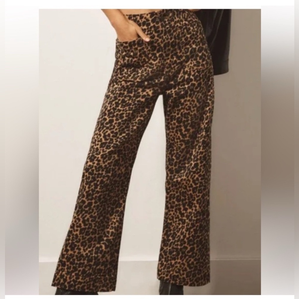 Anthropologie Maeve The Colette leopard print pants